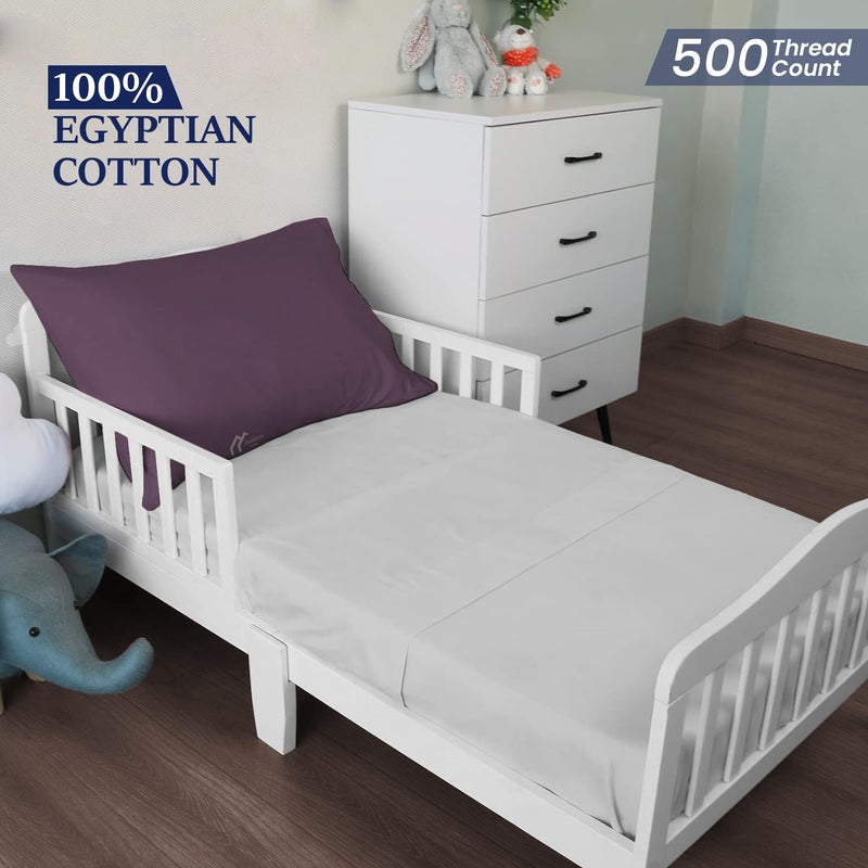 Ambition Home Toddler Pillowcase 12x16 Inch with Zipper Closure mini Pillow Cases Pack of 2, Travel Pillowcase 500 Thread Count 100% Soft Egyptian Cotton Decorative Small Toddler Pillowcase 12x16, Plum - Image 4